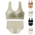 thumbnail image 1 of Darzheoy Women's Bra Seamless Large Size Backing Sling Traceless Sexy Gathered Back Underwear Two-piece Underwear Suit Bras for Women XXL, 1 of 4