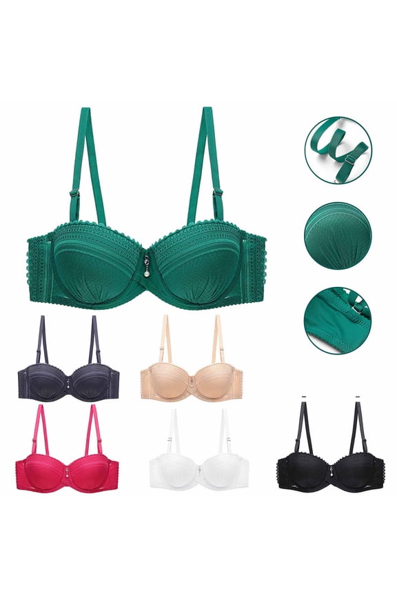 Women's Lace With Color Sexy Double Breasted High Support Bras for Women 36/80BC