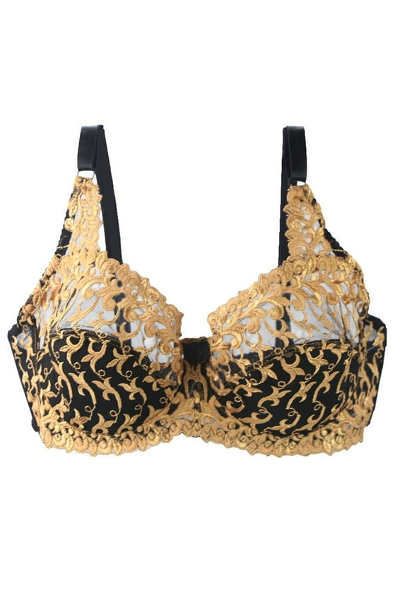 Women's Lace With Steel Solid Color Sexy Double Breasted Push Up Wire-Free Bra 42/90D