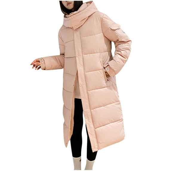 Darzheoy Women's Long Winter FauxFur Coat Puffer Warm Jacket with Detachable Hood