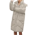 thumbnail image 1 of Darzheoy Women's Long Winter FauxFur Coat Puffer Warm Jacket with Detachable Hood, 1 of 5