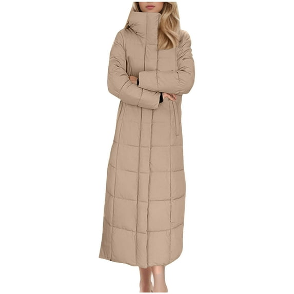 Darzheoy Women's Long Winter FauxFur Coat Puffer Warm Jacket with Detachable Hood