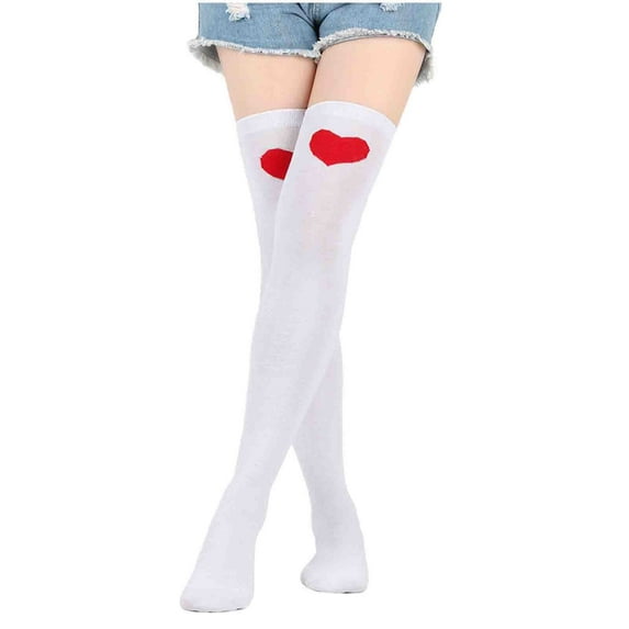Darzheoy Women's Socks Fall and Winter Cotton Thermal Polka Dots Printed Knee Socks, Mid Tube Socks,Casual Thickened Solid Color Socks