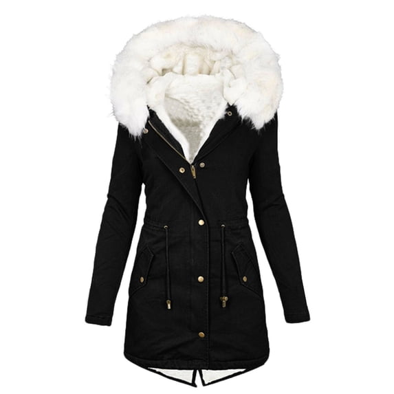 Darzheoy Women's Winter Windproof Warm Down Coats Waterproof Button Thicken Hooded fashions Puffer Jacket