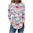 thumbnail image 1 of Darzheoy Womens Christmas Tops Printed Casual Fall Winter Patchwork Color Loose Sweatshirts Hoodless Loose Round Neck Long Sleeve Blouses, 1 of 5