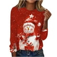 thumbnail image 1 of Darzheoy Womens Tops Christmas Loose Printed Pullover Trendy Fall Winter Sweatshirts Round Neck Long Sleeve Casual Versatile Hoodless Blouses, 1 of 4