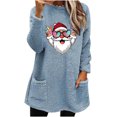 thumbnail image 1 of Darzheoy Womens Tops Christmas Loungewear Drop Shoulder Fashion Fall Winter Plush Thickened Long Sleeve Sweatshirts Trendy Printed Thermal Loose Blouses, 1 of 4