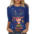 thumbnail image 1 of Darzheoy Womens Tops Christmas Pullover Loose Thickened Thermal Pocket Versatile Sweatshirts Fall Winter Fashion Thermal Printed Long Sleeve Blouses, 1 of 4
