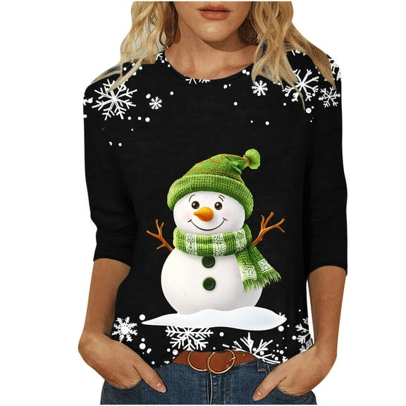 Darzheoy Womens Tops Hoodless Solid Color Graphic Drop Shoulder Trendy Loose Sweatshirts Pullover Lightweight Round Neck Christmas Fall Winter Blouses