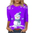 thumbnail image 1 of Darzheoy Womens Tops Hoodless Solid Color Graphic Drop Shoulder Trendy Loose Sweatshirts Pullover Lightweight Round Neck Christmas Fall Winter Blouses, 1 of 5
