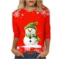 thumbnail image 1 of Darzheoy Womens Tops Hoodless Solid Color Graphic Drop Shoulder Trendy Loose Sweatshirts Pullover Lightweight Round Neck Christmas Fall Winter Blouses, 1 of 5
