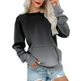 thumbnail image 1 of Darzheoy Womens Tops Long Sleeve Hoodless Round Neck Drop Shoulder Pullover Sweatshirts Gradient Color Fall Winter Printed Casual Loose Blouses, 1 of 4