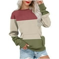 thumbnail image 1 of Darzheoy Womens Tops Pullover Casual Round Neck Versatile Patchwork Color Sweatshirts Raglan Sleeve Loose Loungewear Long Sleeve Blouses, 1 of 6