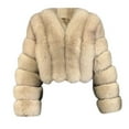 thumbnail image 1 of Darzheoy Womens Winter Outerwear FauxFur Long Sleeve Crop Jacket ShaggyCoat Open Front Cardigans, 1 of 4