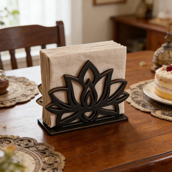 Darzheoy Wooden-shaped Hollowed-out Napkin, Decorative Table Napkin, Laser Cut Design For Dining Table Kitchen Party Event Place Setting, Fancy Napkin, For Table Decor Dinner Party Supplies