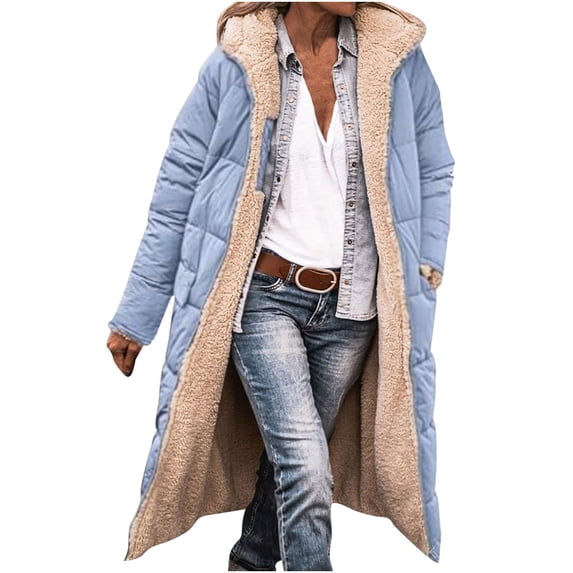 Darzheoy Zip Up Hoodies for Women Fleece Jackets Long Warm Hoodie Womens Hooded Tunic Winter Down Coats with Pockets