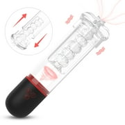 Darzu Male Masturbator Vibrators - Automatic Penis Sleeve Adult Sex Toys for Men Couples (Black)