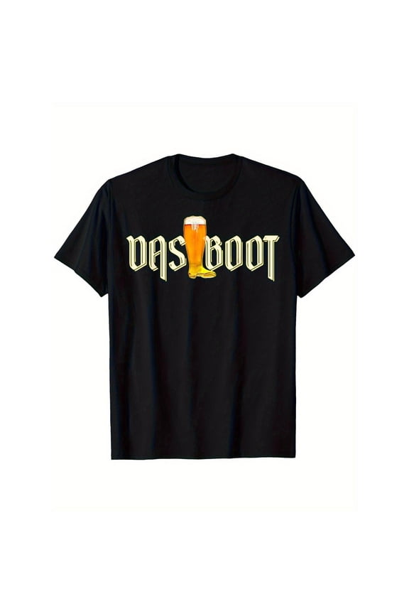 Das Boot Pattern Tee Top Black S-5XL German Beer Graphic 100%Cotton Oktoberfest Vintage Humorous Comfortable