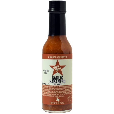 Das Gud Spice Gluten Free Vegan Garlic Habanero, Medium Heat, Hot Sauce, 5oz