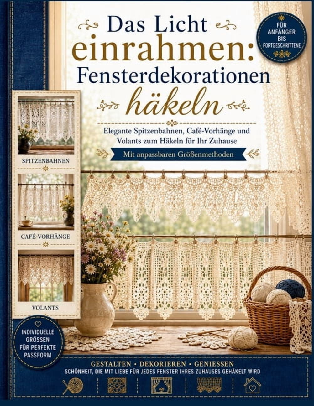 Das Licht einrahmen: Fensterdekorationen häkeln: Elegante Spitzenbahnen, Café-Vorhänge und Volants zum Häkeln für Ihr Zu, (Paperback)