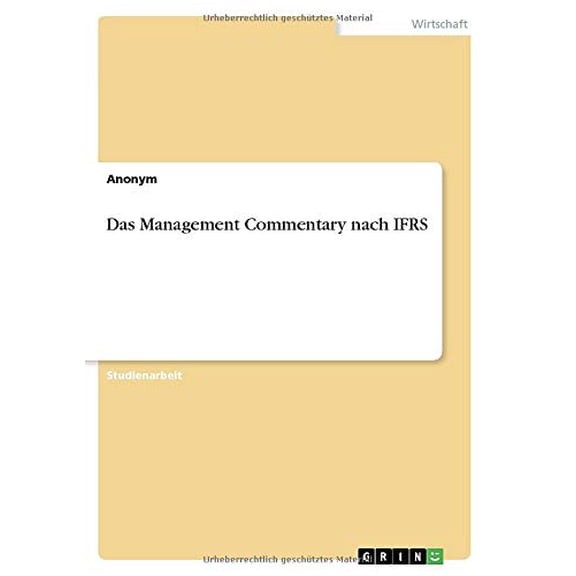 Das Management Commentary Nach Ifrs (German Edition)