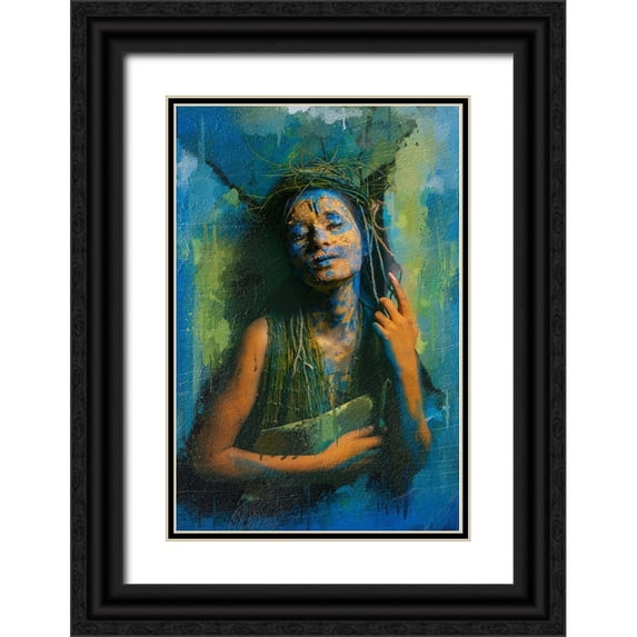 Das, Prithul 17x24 Black Ornate Wood Framed with Double Matting Museum Art Print Titled - Mother Earth