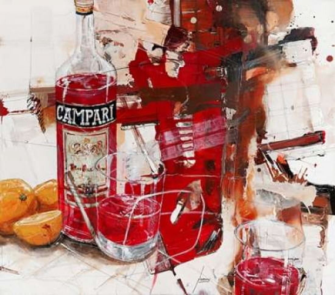 Das Rot das aus der Flasche kam Canvas Art - Norbert Mayer (24 x 24)