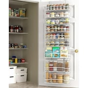 Moforoco 9-Tier Over The Door Pantry Organizer, Pantry Organization and Storage, Black Hanging Basket Wall Spice Rack Seasoning Shelves