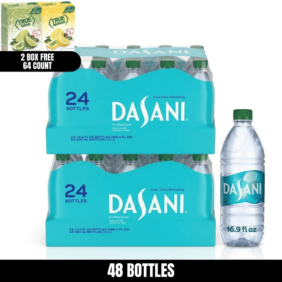 Dasani Purified Water Bottles, 16.9 fl oz, 48 Bottles