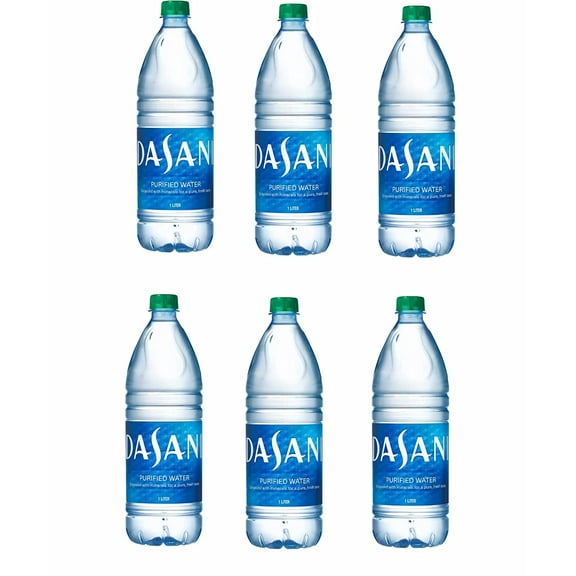 Dasani Water, Purified and Enhanced With Minerals, 33.8 Fl Oz(1L) Pack of 6 Bottles
