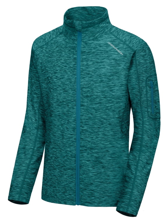 Men's Running Sport Track Jacket Full Zip Workout Athletic Fitness Jackets for Training Teal Green Heather M