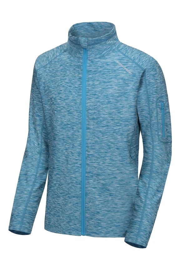 Men's Running Sport Track Jacket Full Zip Workout Athletic Fitness Jackets for Training Tile Blue Heather M