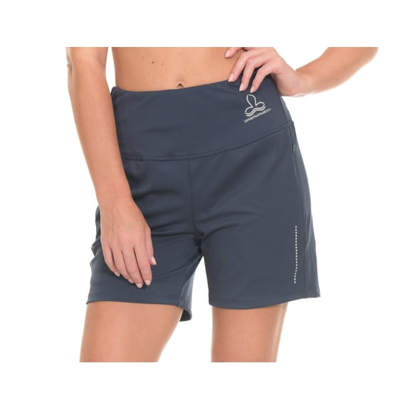 Dasawamedh Women's 5 Inch High Waisted Shorts Pockets Yoga Running Workout Gym Athletic Deep Blue L