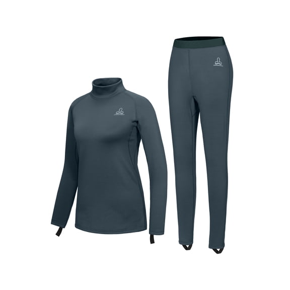 Dasawamedh Women's Fleece Thermal Underwear Set Lightweight Warm Base Layers Long Johns for Hiking Skiing Diving, Blue L