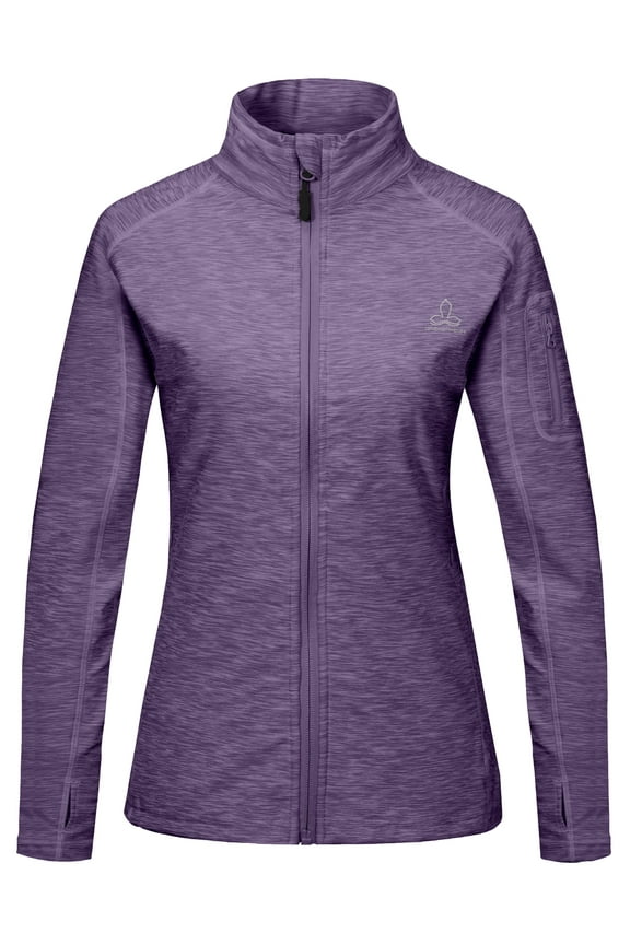 Women's Running Sport Track Jacket Full Zip Workout Athletic Fitness Jackets for Training With Thumb Holes Size S