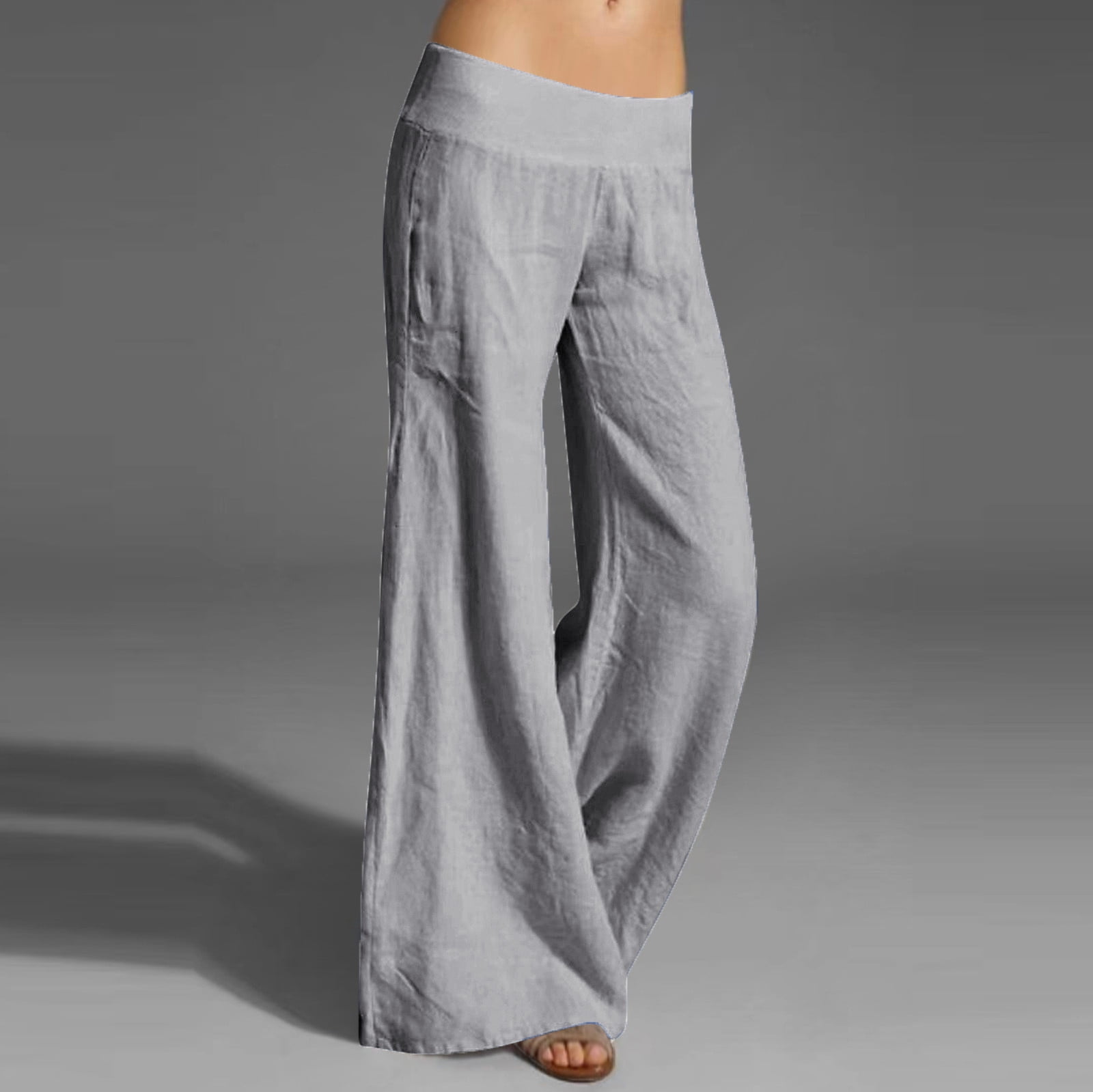 Dasayo 2025 Cotton Linen Pants for Women Solid Low Rise