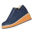 thumbnail image 1 of Dasayo Ankle Women Booties Dress Blue Pointed Toe Faux Leather Casual Low Heel Booties Ladies Shoes 41, 1 of 9