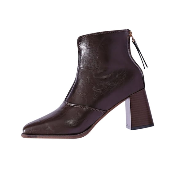Dasayo Ankle Women Booties Pointed Toe Brown Dress Faux Leather Elegant Kitten Heel Comfortable Boots Shoes Women 38