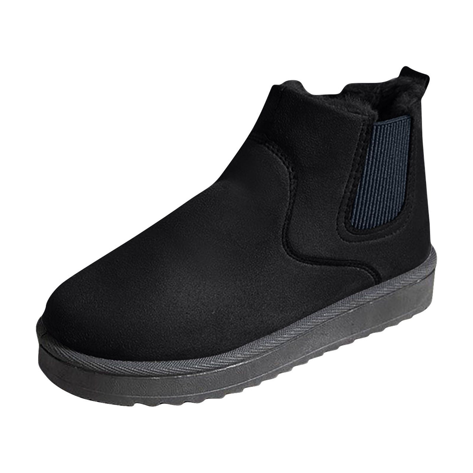 Dasayo Ankle Women's Boots Round Toe Black Hiking Flat Comfortable Non Slip Booties Womans Shoes 36