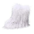 thumbnail image 1 of Dasayo Ankle Womens Booties Furry Winter White Wide Calf Fleece Warm Booties Woman Shoes 40, 1 of 8
