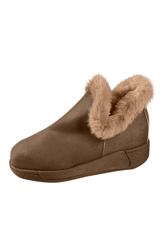 Ankle Womens Boots Snow Yellow Fuzzy House Ski Comfortable Winter Boots Shoes for Women 36