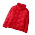 thumbnail image 1 of Dasayo Barn Coat for Women Quilted Red Windbreaker Collared Ski Buttons Coats Shacket Women S, 1 of 9