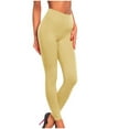thumbnail image 1 of Dasayo Beige Women Pants Leggings Over The Belly High Waist Slim-Leg Jeggings Yoga Activewear Women Trouser Pants M, 1 of 4