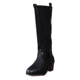 thumbnail image 1 of Dasayo Black Boots Women Mid-Calf Wide Calf Western Cowboy Fleece Lined Block Heel Winter Boots Shoes for Women 36, 1 of 9