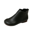 thumbnail image 1 of Dasayo Black Ladies Boots Comfortable Low Heel Ankle Side Zipper Casual Faux Leather Round Toe Boots Shoes Women 36, 1 of 9