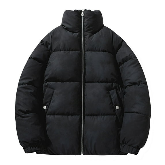 Dasayo Black Women Coat Barn Quilted Puffed Snow Zip up Coats Jackets for Women Trendy XL