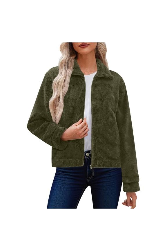 Bomber Womens Coat Barn Fleece Green Motorcycle Zip up Varsity Jacket Women's Jackets L