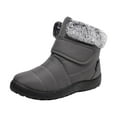 thumbnail image 1 of Dasayo Boots for Women Slip on Ankle Snow Gray Buckle Fleece Lined Warm Winter Flat Heel Booties Shoes for Women 38, 1 of 3