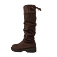 thumbnail image 1 of Dasayo Bronze Ladies Boots Fall Slouch Mid-Calf Classic Cozy Round Toe Shoes Woman Shoes 36, 1 of 9