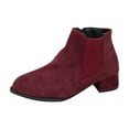 thumbnail image 1 of Dasayo Chelsea Womans Boots Red Wide Width Ankle Side Zip Low Heel Dressy Boots Woman Shoes 37, 1 of 9